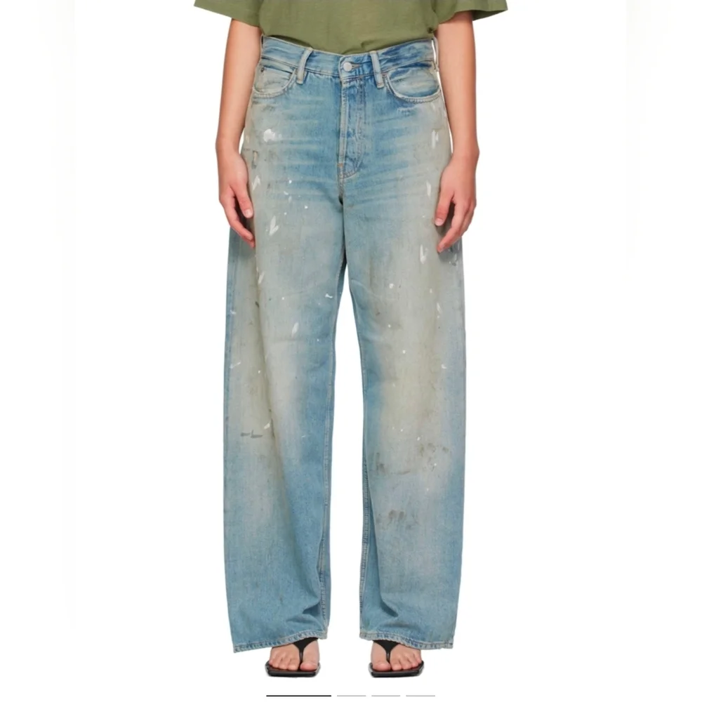 Acne Studios Womens 1981 Trafalgar Jeans Size XXXS Paint Splatter NWT $730 - Picture 3 of 16